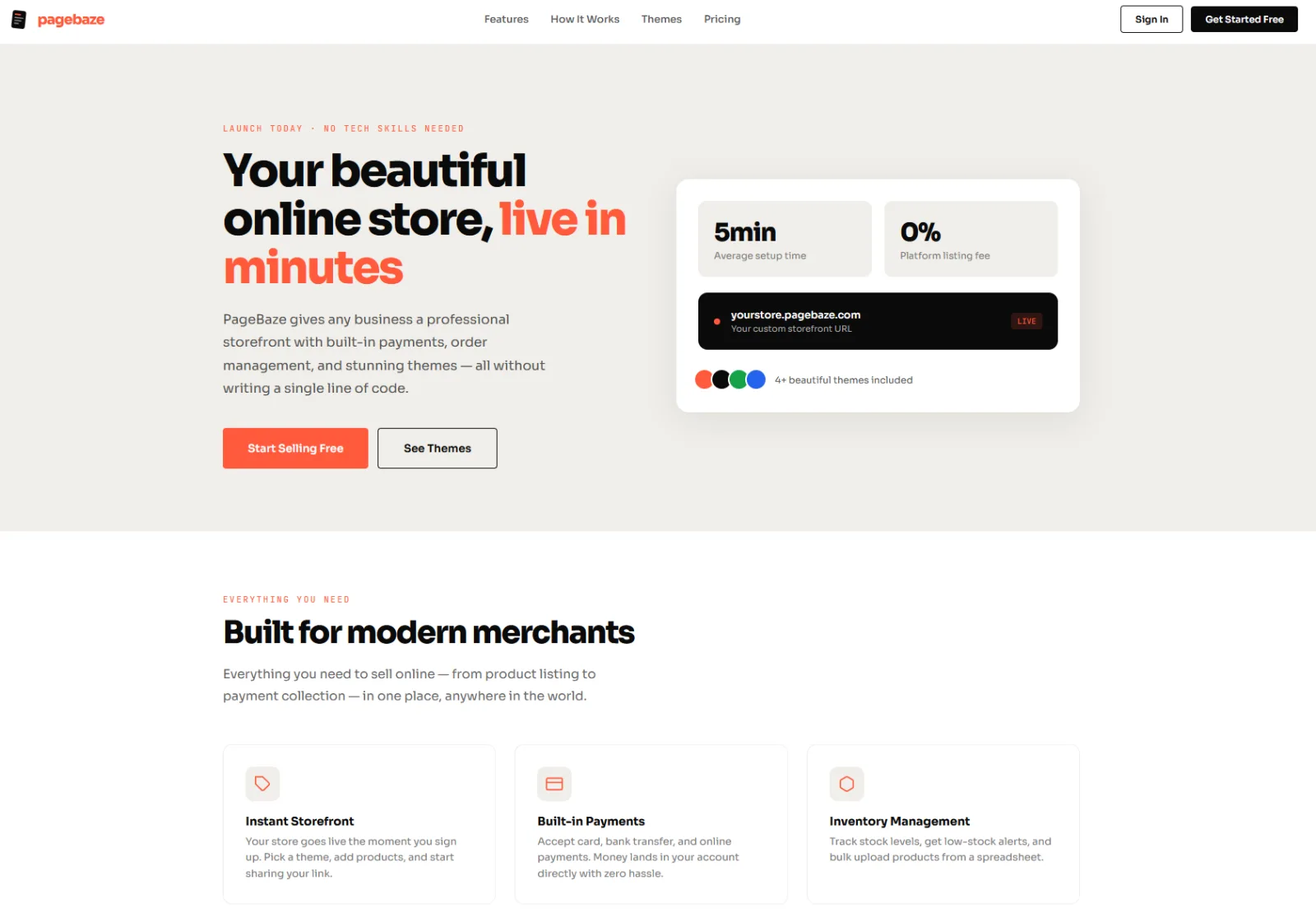 The PageBaze website builder.