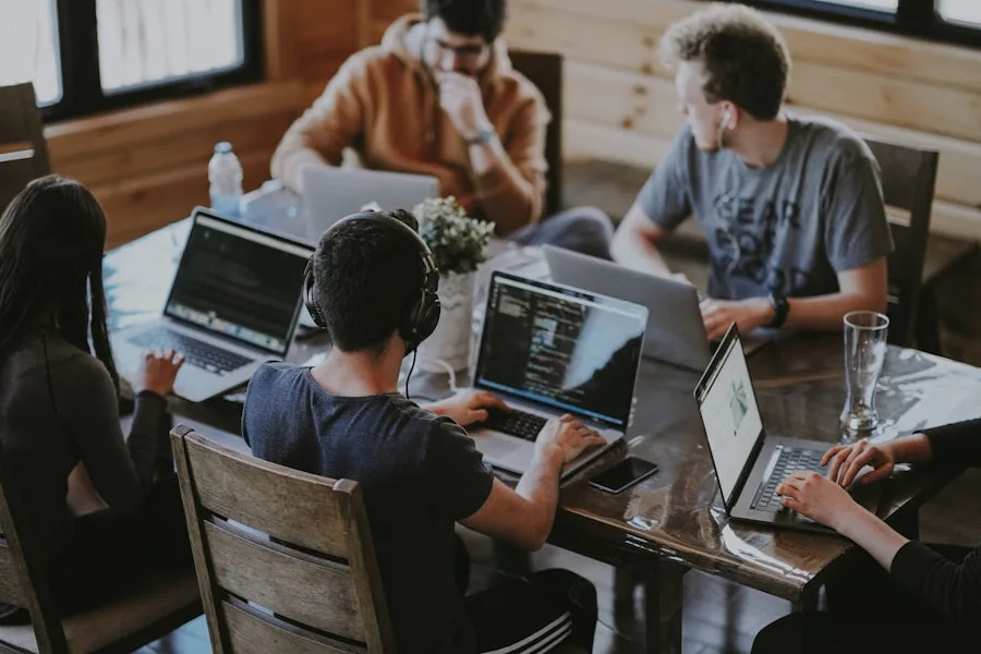 The team at work in the Lagos office.