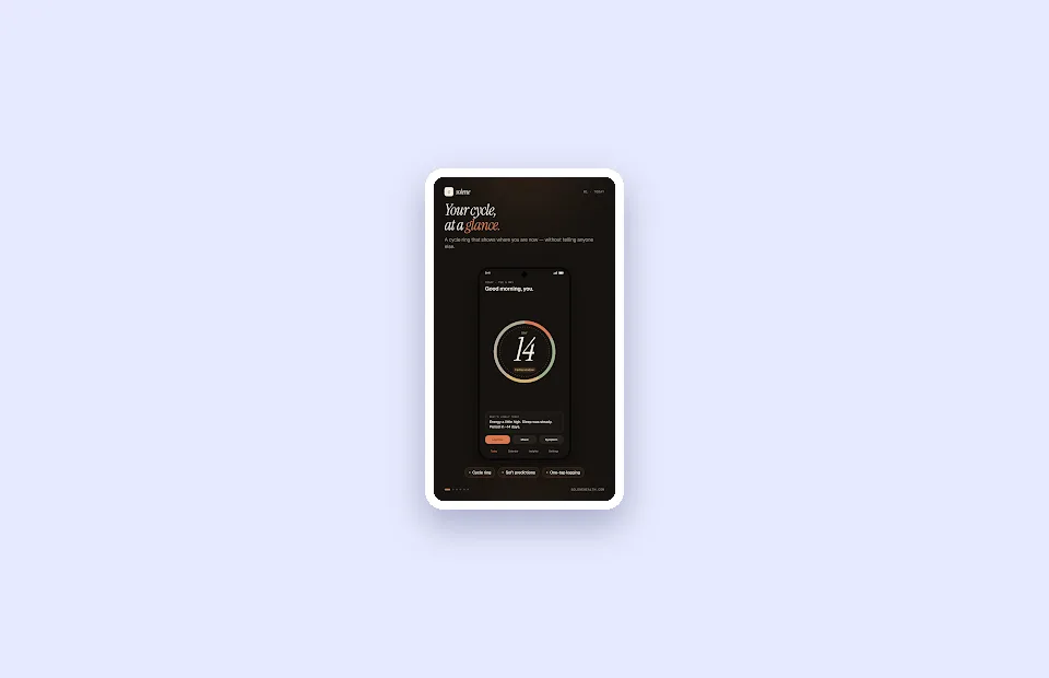 The Solene mobile application, shown on a phone screen.