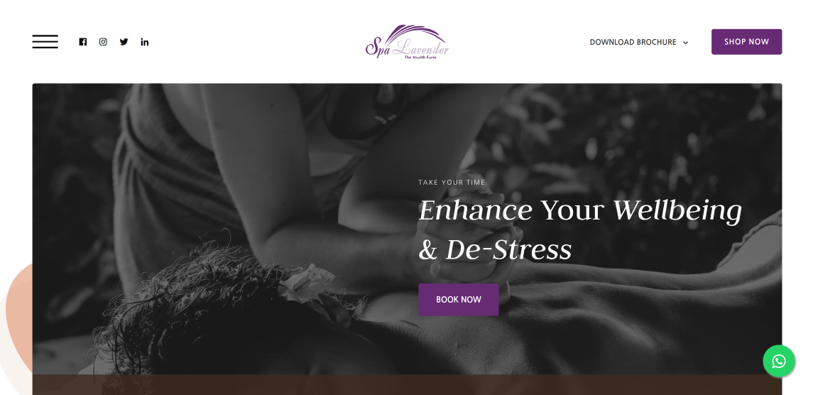 The Spa Lavender Group website home page.