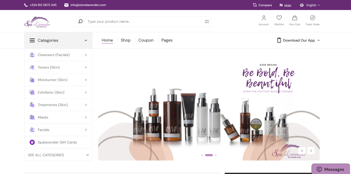 The Store Lavender online shop.